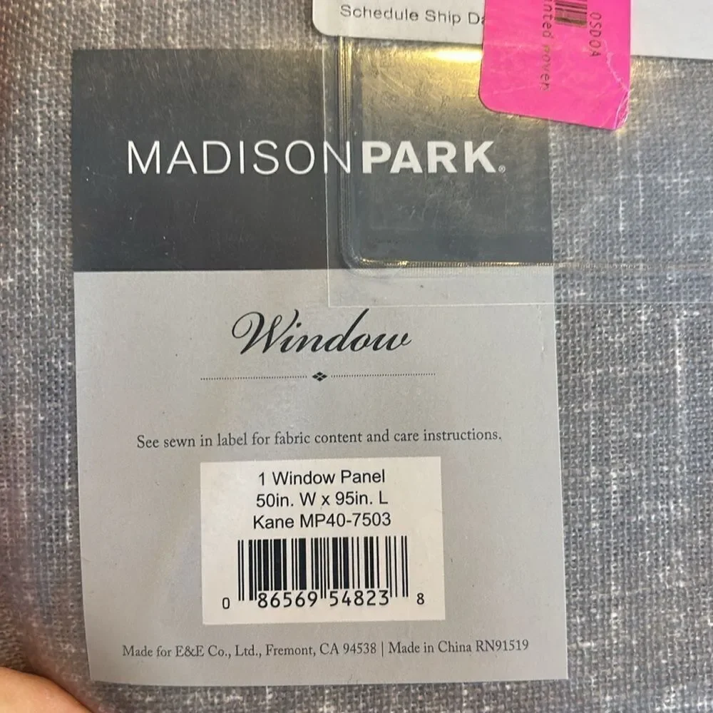 Madison Park Kyler 50 x 95” rod pocket single panel